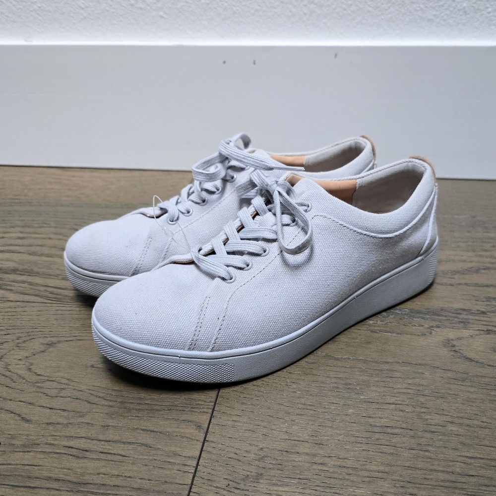 FitFlop Rally Canvas Trainers in Soft Grey - Picture 6 of 14